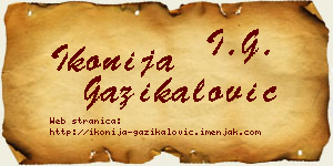 Ikonija Gazikalović vizit kartica